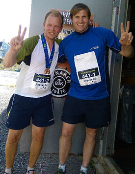 DRØY DUO: Olof og Terje løp til sammen et helt maraton i dag. Sterkt!