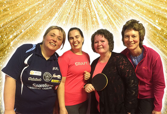 GIRL POWER: JBTK-representantene Lene, Kristin, Pia-Helen og Anne satte sitt preg på lørdagens happening i Kobra-hallen på Kongsvinger.