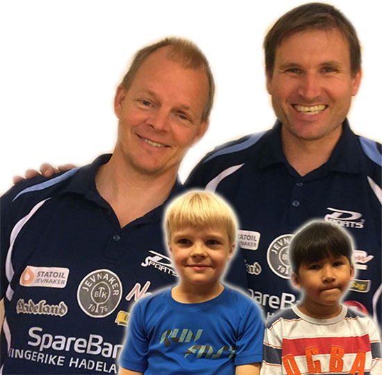 SOM FAR SÅ SØNN: Olof Götestam og Terje Herting deltar for aller første gang sammen med sine sønner; Noah og Tony.